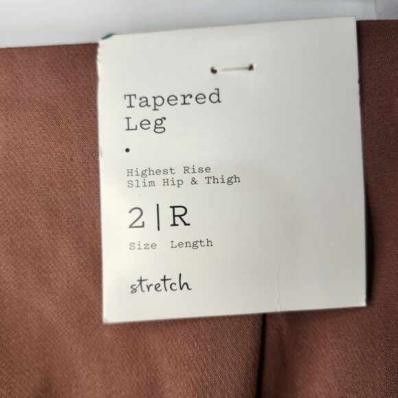 NWT A New Day Target Womens High Rise Tapered Ankle Pants Brown Rust Stretch 2R - Picture 4 of 13